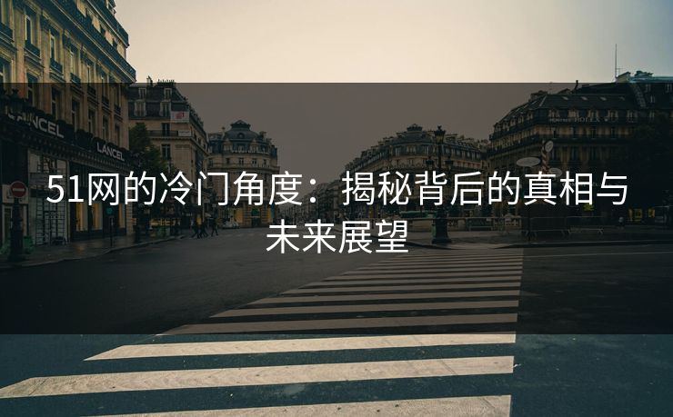 51网的冷门角度:揭秘背后的真相与未来展望 51网的冷门角度:揭秘背后的真相与未来展望