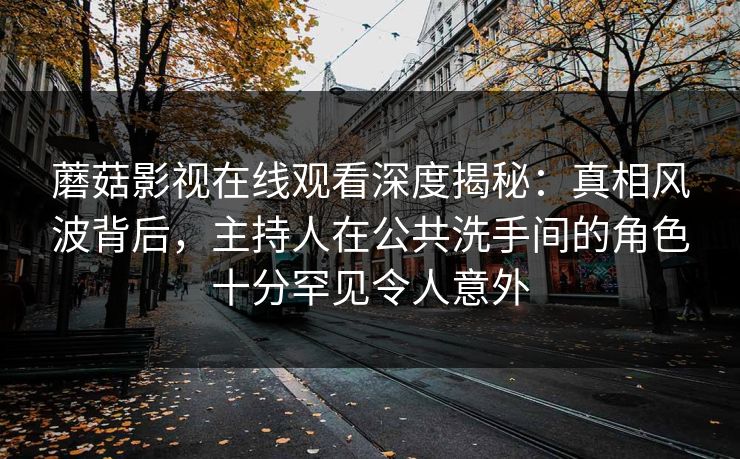 蘑菇影视在线观看深度揭秘：真相风波背后，主持人在公共洗手间的角色十分罕见令人意外